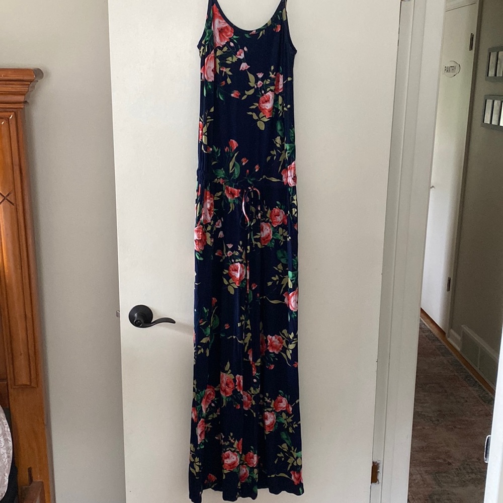 Vici Floral Jumpsuit thin shoulder straps